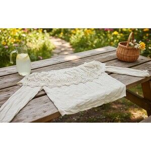 Altard State Off Shoulder Crochet Lace, Boho,Cottagecore,Romantic,Casual Size S
